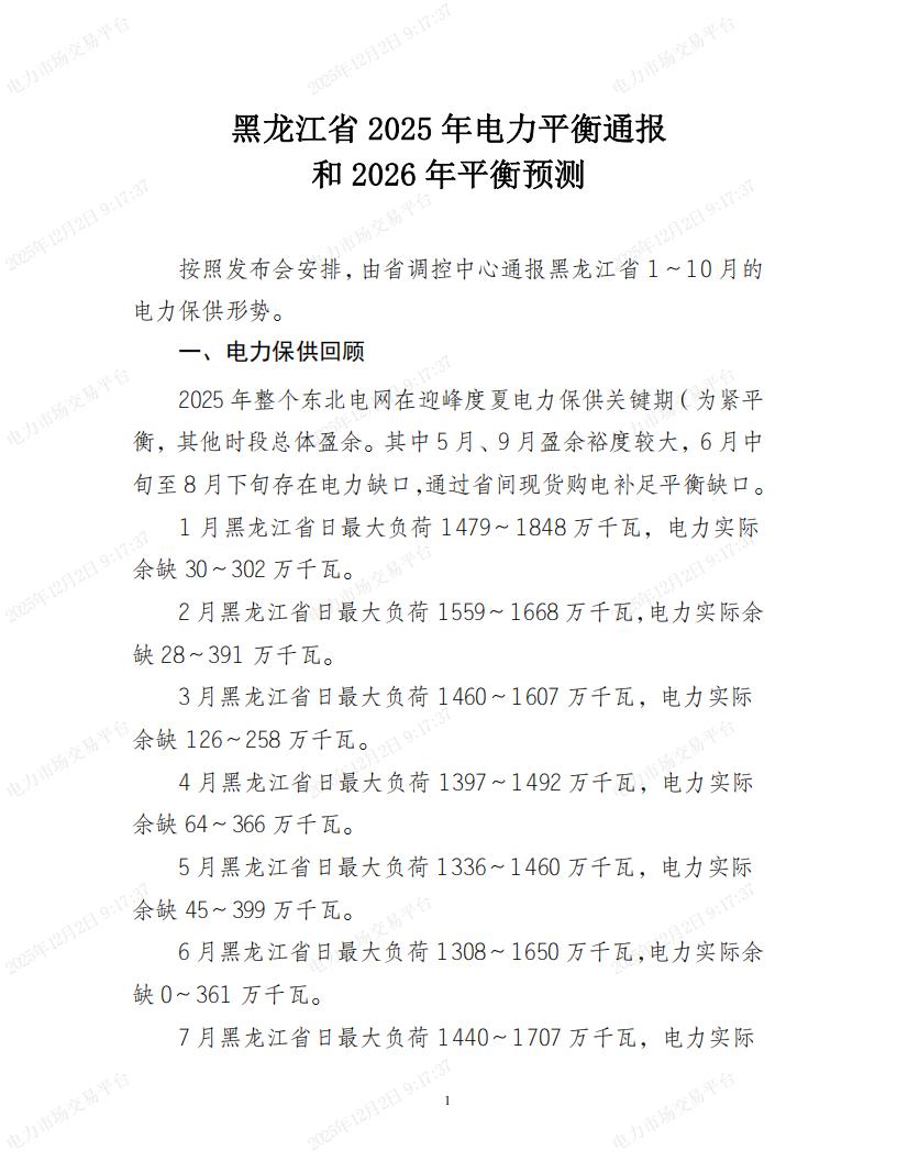 黑龙江省2025年电力平衡通报和2026年平衡预测_01.jpg